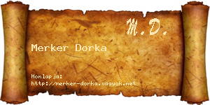 Merker Dorka névjegykártya